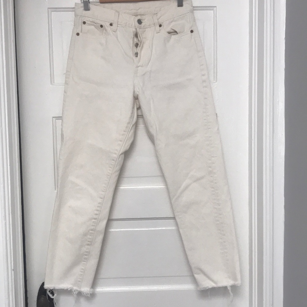 High waisted white Levis